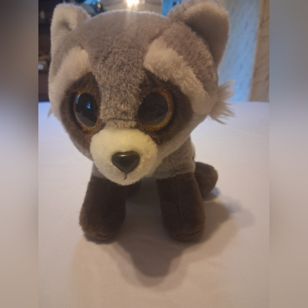 Gray and Brown Raccoon Ty   Plush Toy